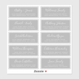 Chic Calligraphy Wedding Guest Adresetiketten Sticker