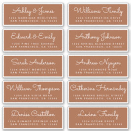 Chic Calligraphy Wedding Guest Adresetiketten Sticker