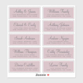 Chic Calligraphy Wedding Guest Adresetiketten Sticker