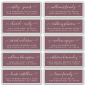 Chic Calligraphy Wedding Guest Adresetiketten Sticker (Voorkant)