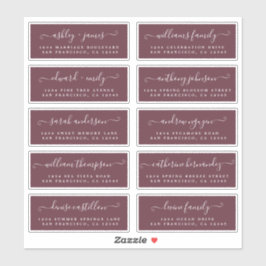 Chic Calligraphy Wedding Guest Adresetiketten Sticker