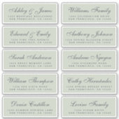 Chic Calligraphy Wedding Guest Adresetiketten Sticker (Voorkant)