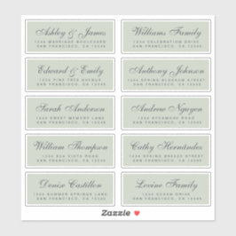 Chic Calligraphy Wedding Guest Adresetiketten Sticker