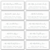 Chic Calligraphy Wedding Guest Adresetiketten Sticker (Voorkant)