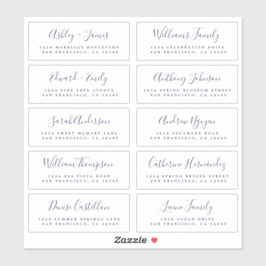 Chic Calligraphy Wedding Guest Adresetiketten Sticker (Vel)