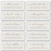 Chic Calligraphy Wedding Guest Adresetiketten Sticker (Voorkant)