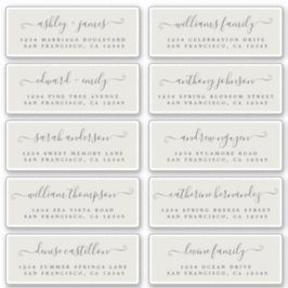 Chic Calligraphy Wedding Guest Adresetiketten Sticker