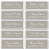 Chic Calligraphy Wedding Guest Adresetiketten Sticker (Voorkant)