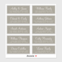 Chic Calligraphy Wedding Guest Adresetiketten Sticker