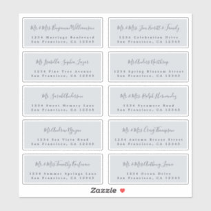 Chic Calligraphy Wedding Guest Adresetiketten Sticker