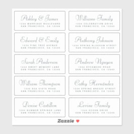 Chic Calligraphy Wedding Guest Adresetiketten Sticker