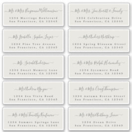 Chic Calligraphy Wedding Guest Adresetiketten Sticker