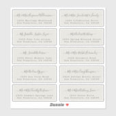 Chic Calligraphy Wedding Guest Adresetiketten Sticker (Vel)