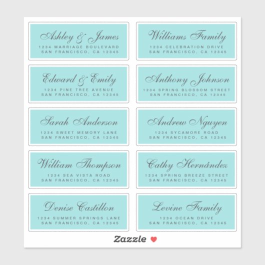Chic Calligraphy Wedding Guest Adresetiketten Sticker (Vel)