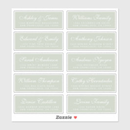 Chic Calligraphy Wedding Guest Adresetiketten Sticker