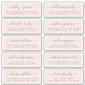 Chic Calligraphy Wedding Guest Adresetiketten Sticker (Voorkant)