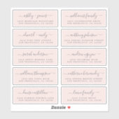 Chic Calligraphy Wedding Guest Adresetiketten Sticker (Vel)
