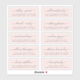 Chic Calligraphy Wedding Guest Adresetiketten Sticker