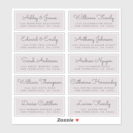Chic Calligraphy Wedding Guest Adresetiketten Sticker
