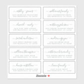 Chic Calligraphy Wedding Guest Adresetiketten Sticker (Vel)