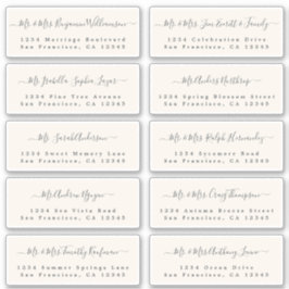 Chic Calligraphy Wedding Guest Adresetiketten Sticker