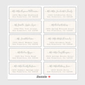 Chic Calligraphy Wedding Guest Adresetiketten Sticker (Vel)