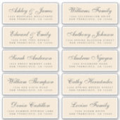 Chic Calligraphy Wedding Guest Adresetiketten Sticker (Voorkant)
