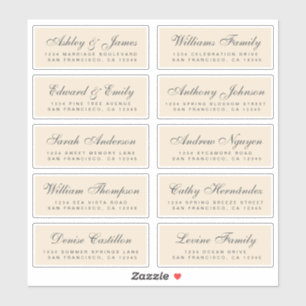 Chic Calligraphy Wedding Guest Adresetiketten Sticker