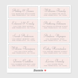 Chic Calligraphy Wedding Guest Adresetiketten Sticker