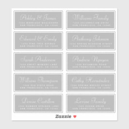 Chic Calligraphy Wedding Guest Adresetiketten Sticker