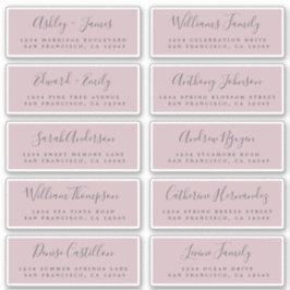 Chic Calligraphy Wedding Guest Adresetiketten Sticker