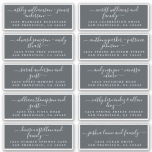Chic Calligraphy Wedding Guest Adresetiketten Sticker