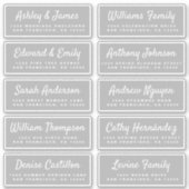 Chic Calligraphy Wedding Guest Adresetiketten Sticker (Voorkant)