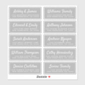 Chic Calligraphy Wedding Guest Adresetiketten Sticker (Vel)