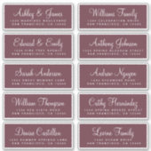 Chic Calligraphy Wedding Guest Adresetiketten Sticker (Voorkant)