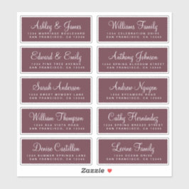 Chic Calligraphy Wedding Guest Adresetiketten Sticker