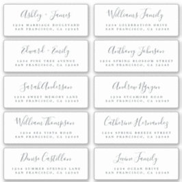 Chic Calligraphy Wedding Guest Adresetiketten Sticker