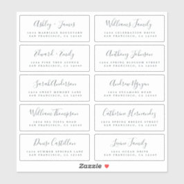 Chic Calligraphy Wedding Guest Adresetiketten Sticker