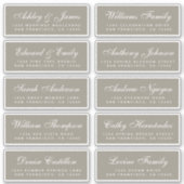 Chic Calligraphy Wedding Guest Adresetiketten Sticker (Voorkant)