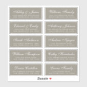 Chic Calligraphy Wedding Guest Adresetiketten Sticker (Vel)