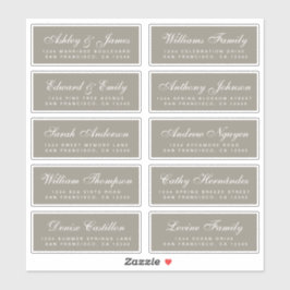 Chic Calligraphy Wedding Guest Adresetiketten Sticker