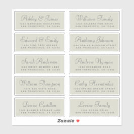Chic Calligraphy Wedding Guest Adresetiketten Sticker