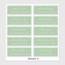 Chic Calligraphy Wedding Guest Adresetiketten Sticker