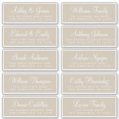 Chic Calligraphy Wedding Guest Adresetiketten Sticker (Voorkant)