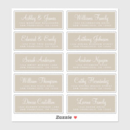 Chic Calligraphy Wedding Guest Adresetiketten Sticker