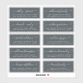 Chic Calligraphy Wedding Guest Adresetiketten Sticker (Vel)