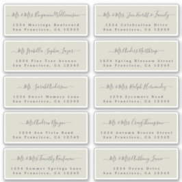 Chic Calligraphy Wedding Guest Adresetiketten Sticker
