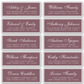 Chic Calligraphy Wedding Guest Adresetiketten Sticker (Voorkant)