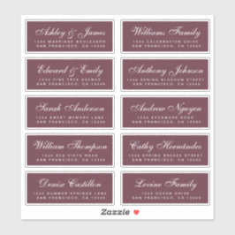 Chic Calligraphy Wedding Guest Adresetiketten Sticker