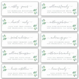 Chic Calligraphy Wedding Guest Adresetiketten Sticker